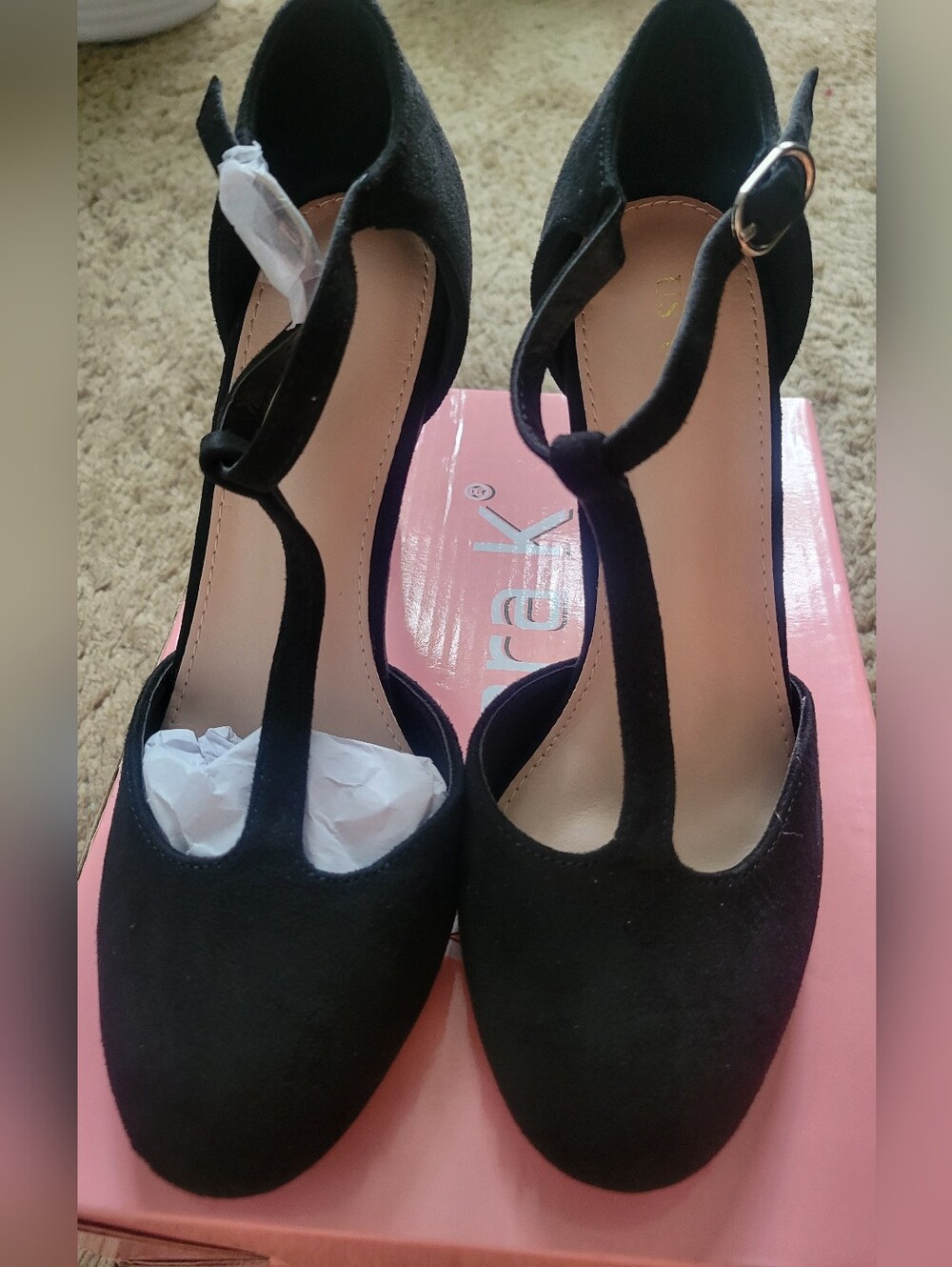 Black T-Strap Pumps